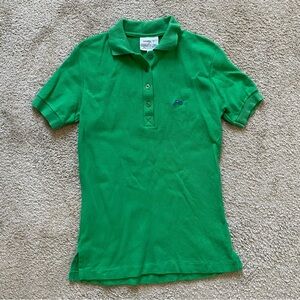 VTG ~ 1970s ~ Charlotte Ford ~ Green Model T Polo ~ Sporty ~ Summer ~ Size L